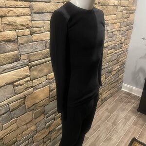 Black Thermal Undershirt and Pants Set